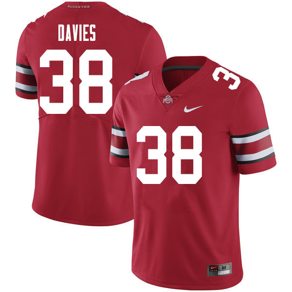 Men #38 Marvin Davies Ohio State Buckeyes College Football Jerseys Sale-Red
